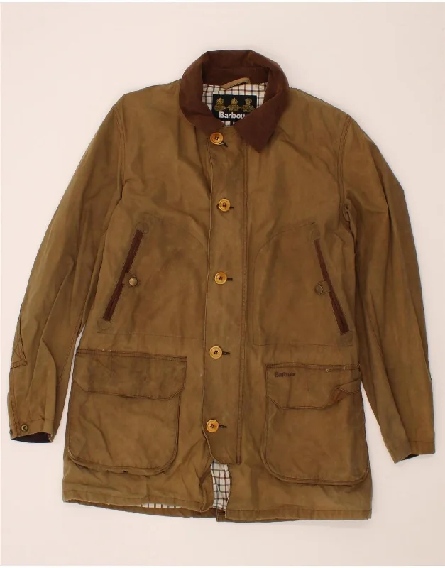 BARBOUR Mens Waxed Cotton Jacket UK 38 Medium Brown