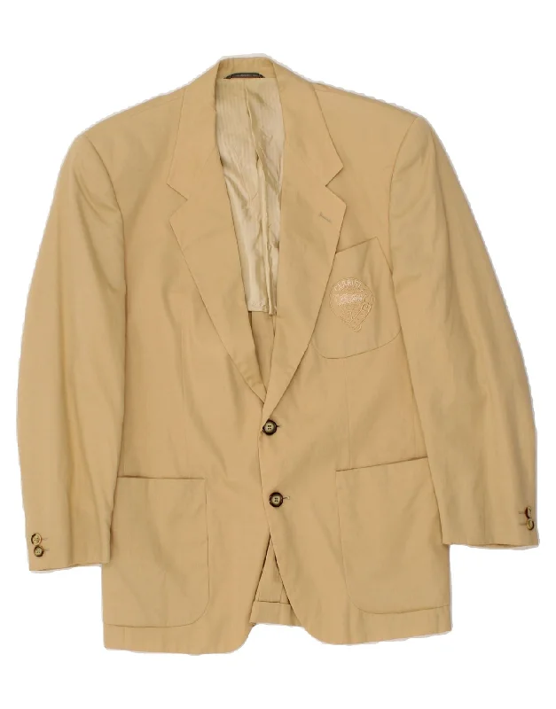 CERRUTI 1881 Mens 2 Button Blazer Jacket IT 48 Medium Beige Cotton