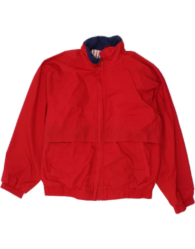 PIERRE CARDIN Mens Bomber Jacket UK 38 Medium Red Polyester