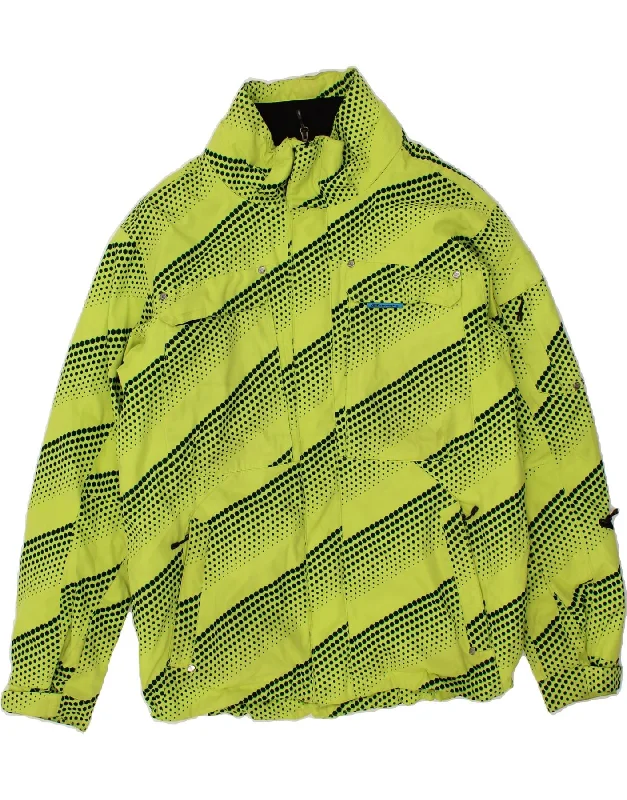 VINTAGE Mens Windbreaker Jacket UK 40 Large Green Spotted Polyester