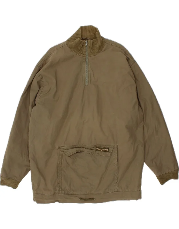 WRANGLER Mens Anorak Jacket UK 42 XL Khaki Cotton