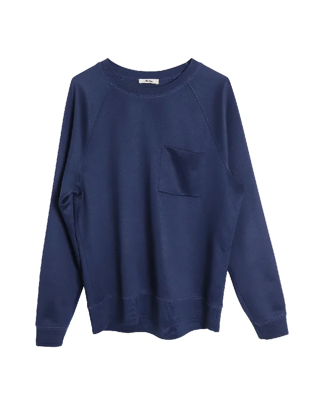 Acne Studios Raglan Sweater in Navy Blue Polyester