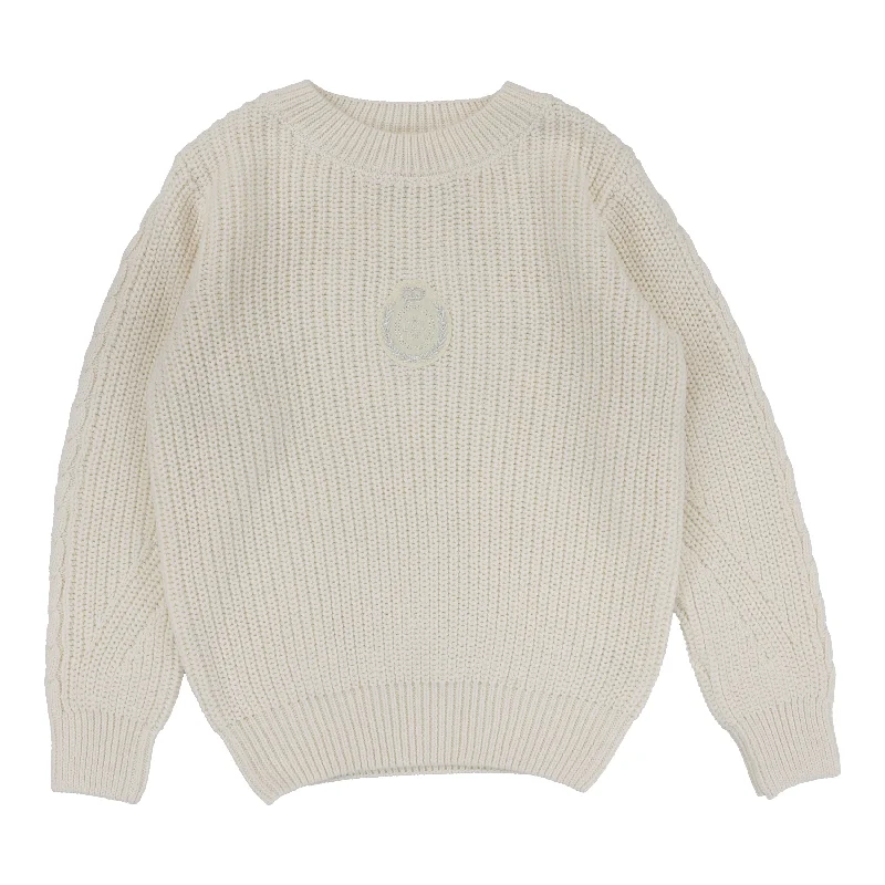 ANALOGIE CREAM CHUNKY KNIT CREST SWEATER [FINAL SALE]