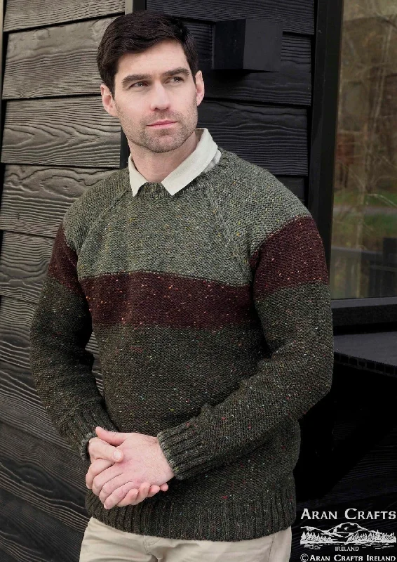 Aran Crafts Three Tone Donegal Sweater