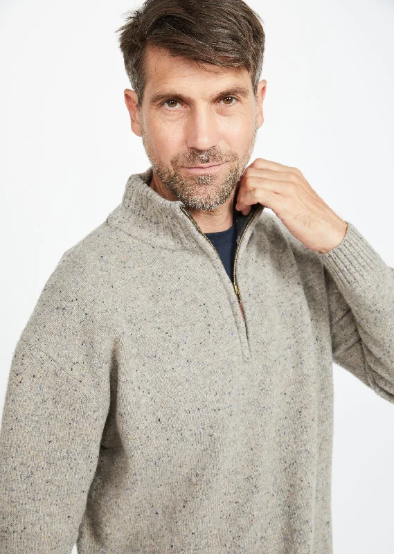 Aran Troyer Zip Sweater | Oatmeal