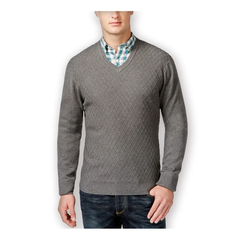 Club Room Mens Diamond Knit V-Neck Pullover Sweater