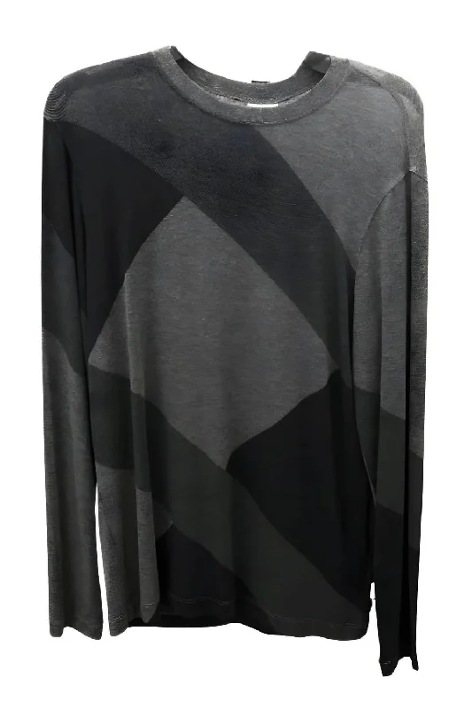 Geometric Sweater In Grey/black