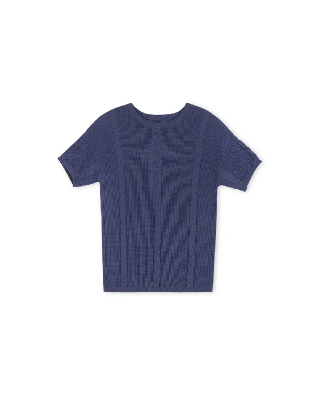 HARPER JAMES NAVY CABLE KNIT SWEATER [FINAL SALE]