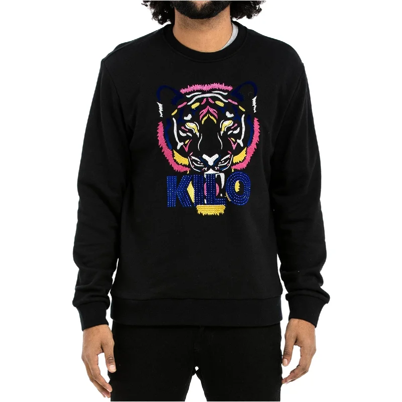 Hudson Mens Tiger Kilo Pullover Sweater, Black, 3XL