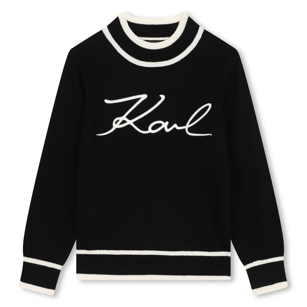 KARL LAGERFELD BLACK LOGO TURTLENECK SWEATER [FINAL SALE]