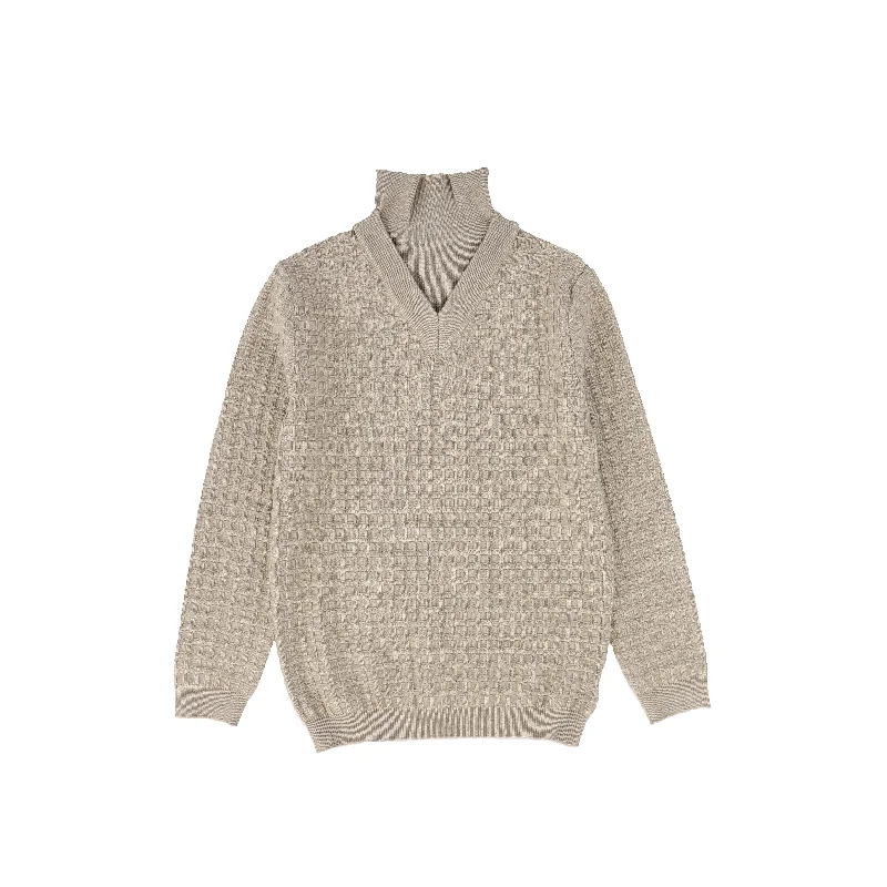 KIPP TAUPE WAFFLE KNIT SWEATER [FINAL SALE]