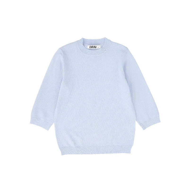 LILOU BLUE KNIT SWEATER [FINAL SALE]