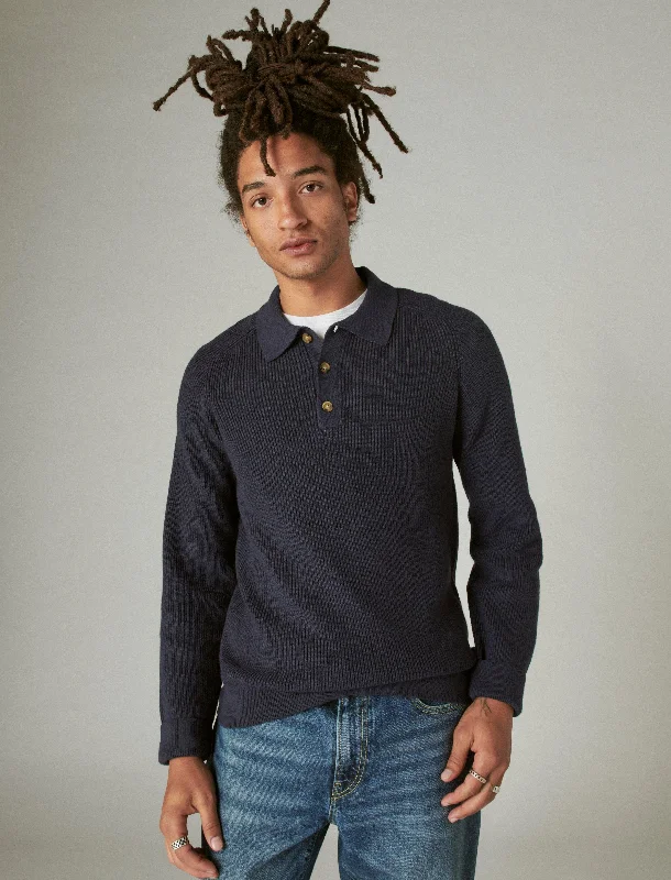 Lucky Brand Men's Cloud Soft Polo Sweater