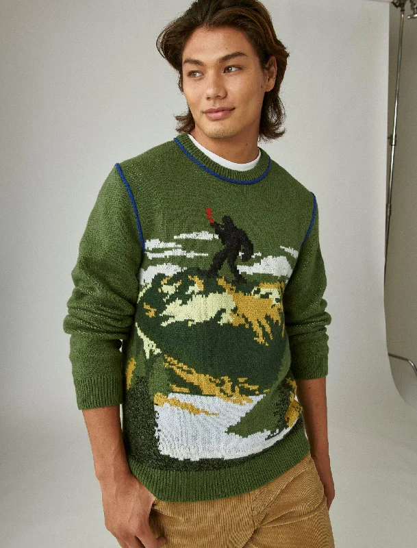 Lucky Brand Men's Intarsia Crew Neck Sweater