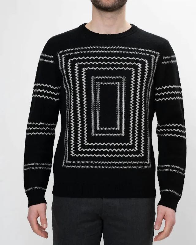 Men's Running Horse Sweater In Black