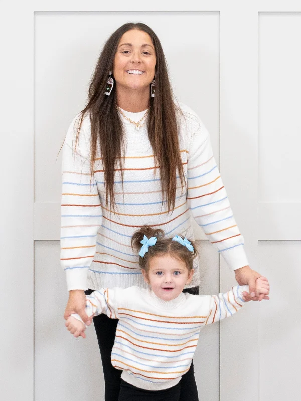 Mom & Me Warm Stripes Mock Neck Sweater