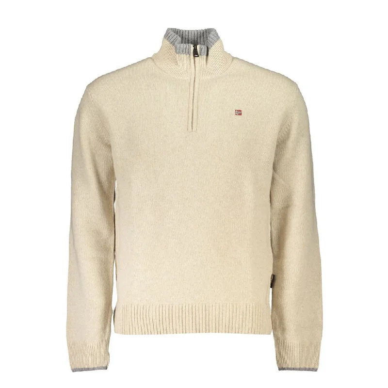 Napapijri Chic  Half-Zip Sweater with Contrast Men's Embroidery