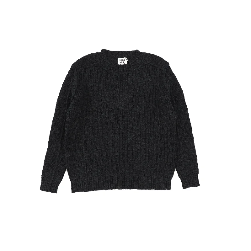 NOMA BLACK TONAL EMBLEM KNIT SWEATER [FINAL SALE]