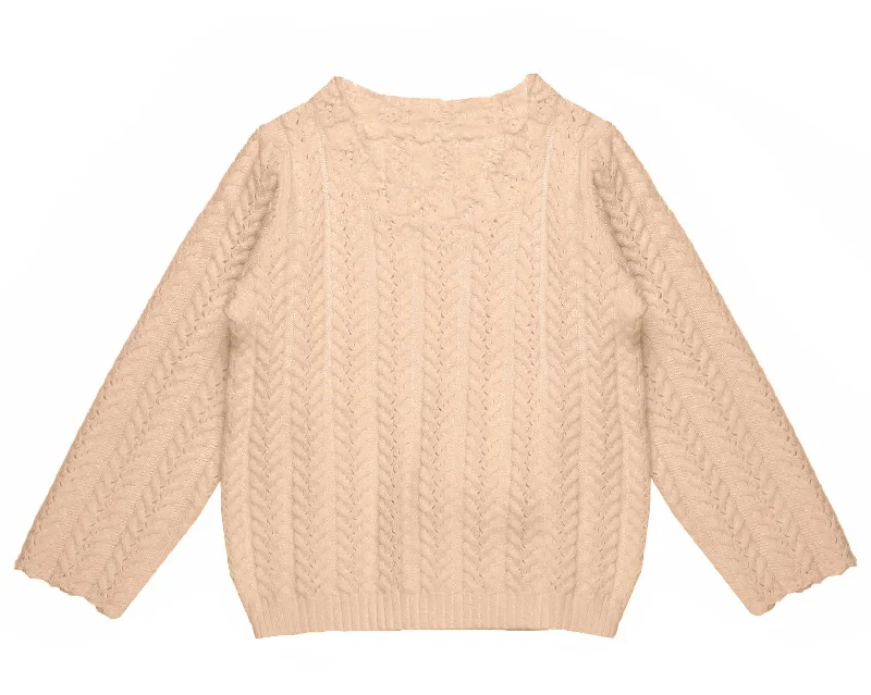 Noma Oatmeal Pointelle Knit Sweater [Final Sale]