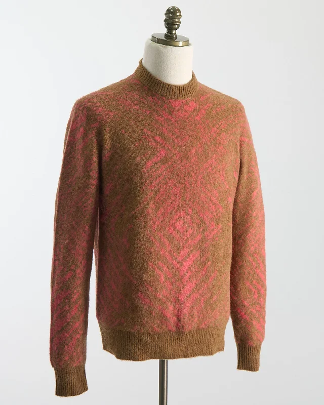 Wool Girocollo Punto Jaquard Pixel Pettinato Sweater