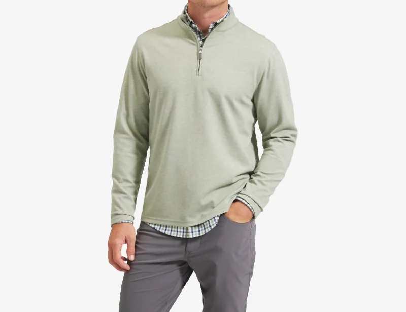 Proflex Quarter Zip Sweater In Sage Green Heather