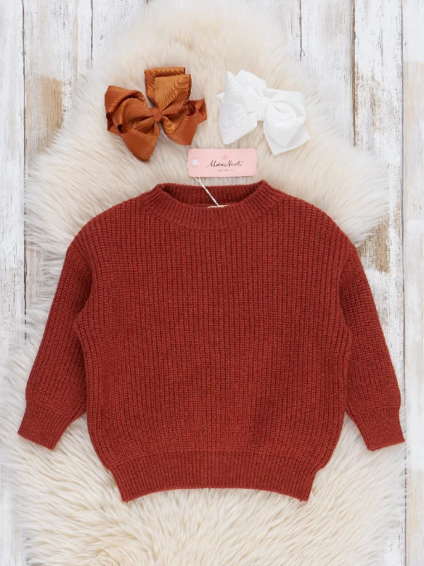 Ribbed Knit Sweater - Cinnamon