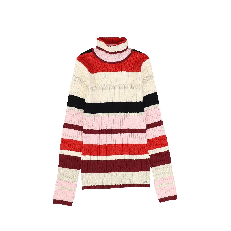 SONIA RYKIEL MULTI COLOR STRIPED TURTLENECK SWEATER [FINAL SALE]