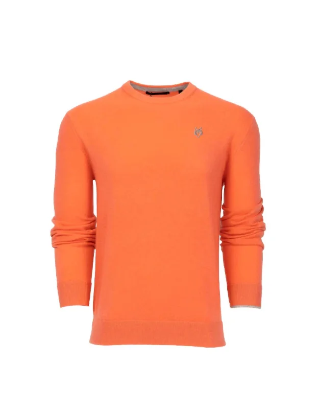 Tomahawk Cashmere Crewneck Sweater In Coral