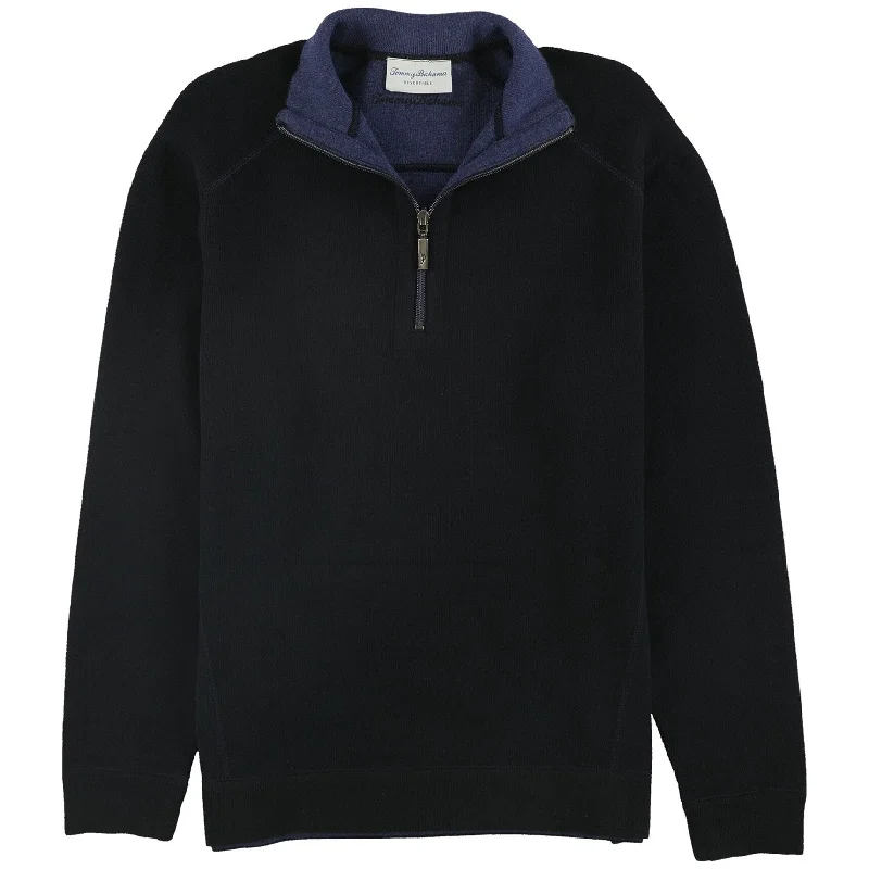 Tommy Bahama Mens Reversible Flip-Side Pullover Sweater, Black, Small