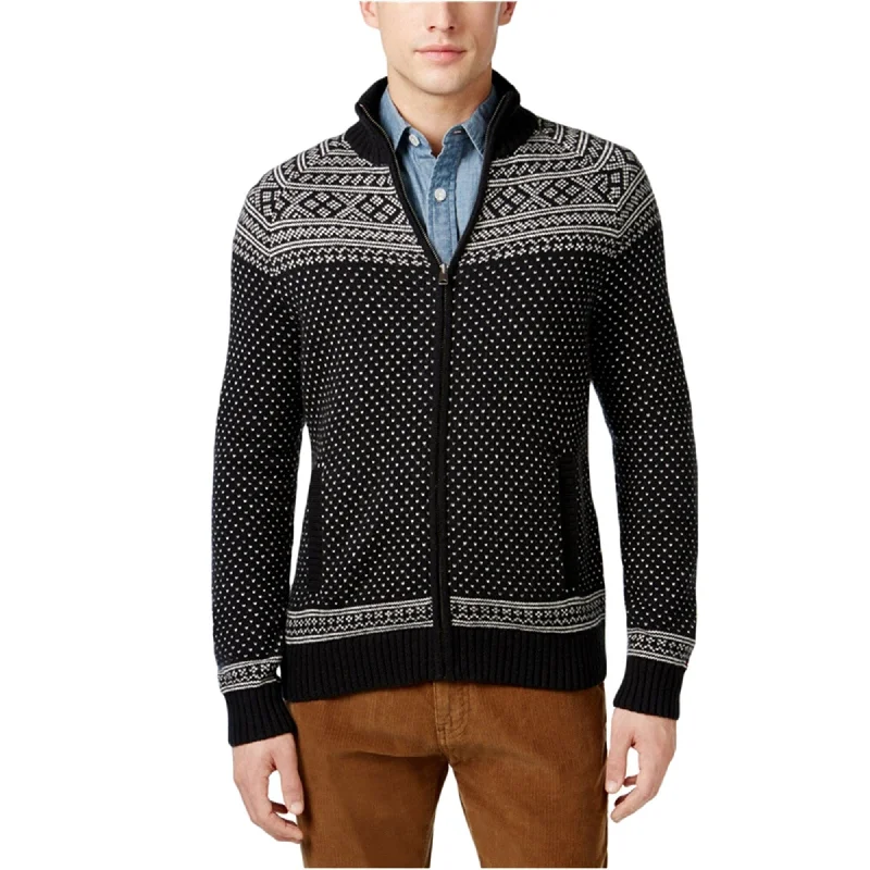 Tommy Hilfiger Mens Patterned Knit Sweater, Multicoloured, Small