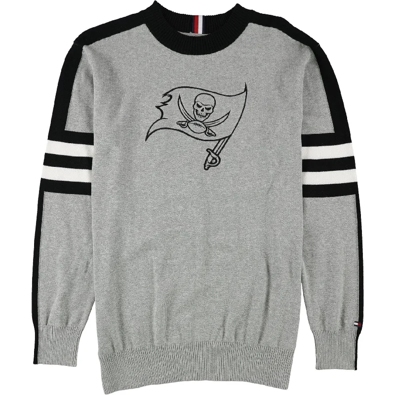 Tommy Hilfiger Mens Tampa Bay Buccaneers Pullover Sweater, Grey, Medium