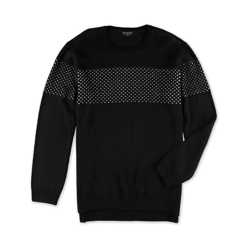 Trash Nouveau Mens Knit Pullover Sweater, Black, Medium