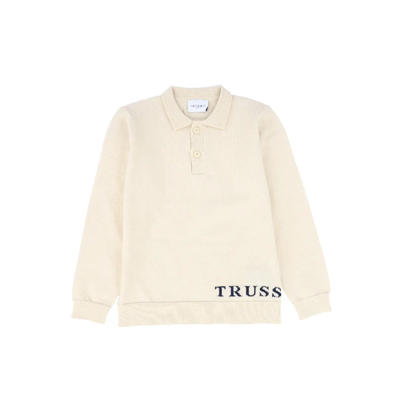 TRUSSARDI BEIGE LOGO POLO SWEATER [FINAL SALE]