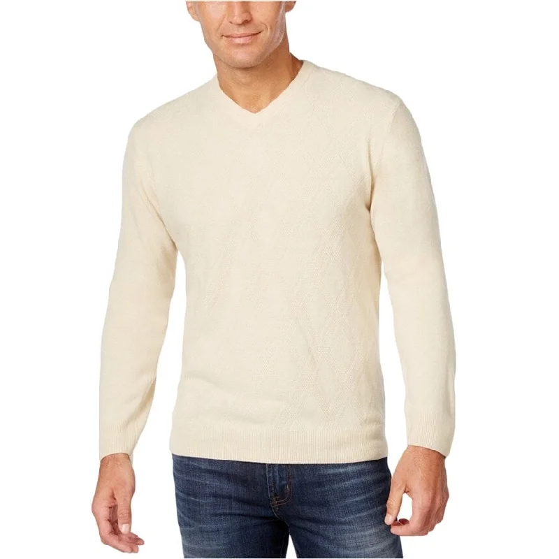 Weatherproof Mens Solid Textured Knit Pullover Sweater