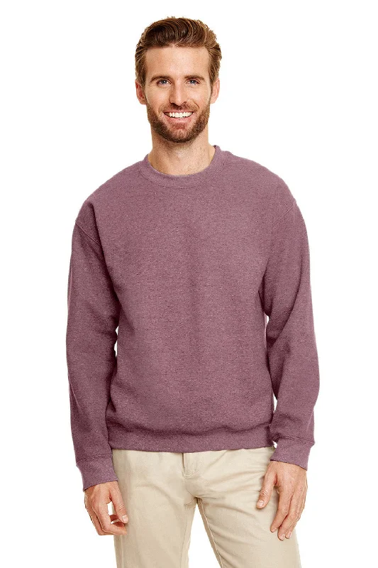 Gildan Mens Pill Resistant Fleece Crewneck Sweatshirt - Heather Dark Maroon