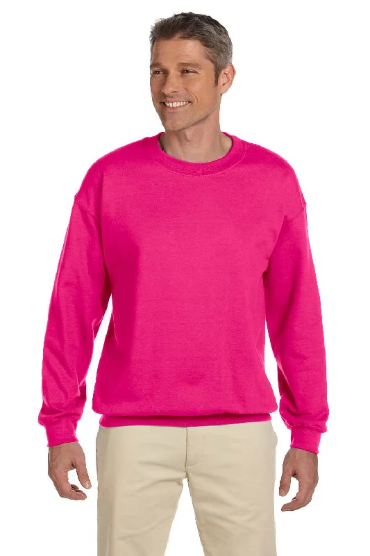 Gildan Mens Pill Resistant Fleece Crewneck Sweatshirt - Heliconia Pink