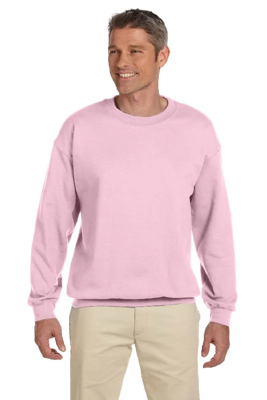 Gildan Mens Pill Resistant Fleece Crewneck Sweatshirt - Light Pink