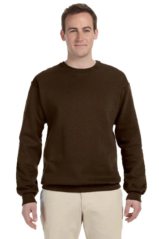 Jerzees Mens NuBlend Fleece Crewneck Sweatshirt - Chocolate Brown - Closeout