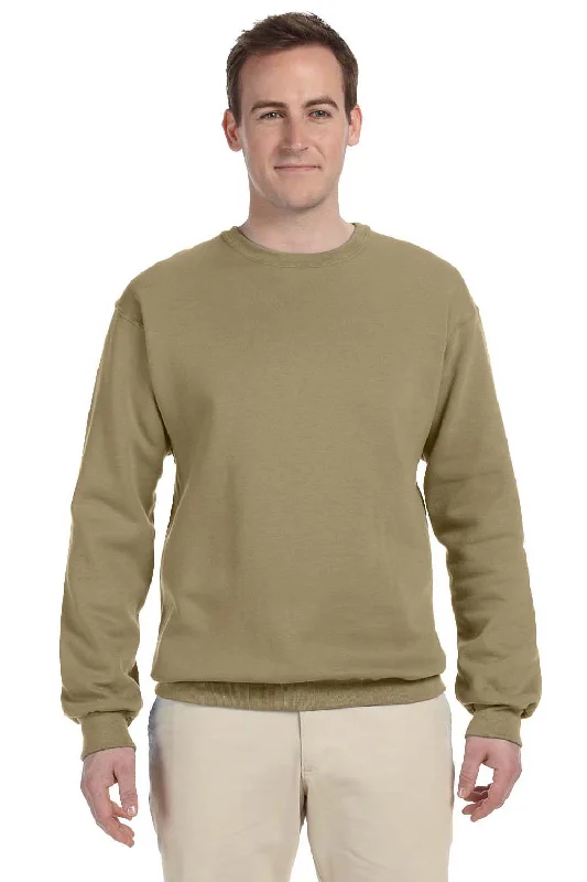 Jerzees Mens NuBlend Fleece Crewneck Sweatshirt - Khaki