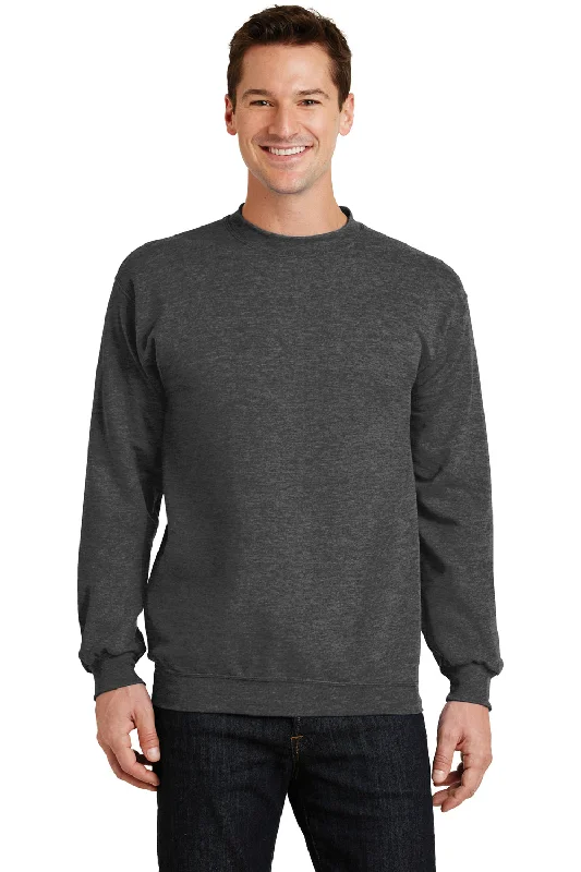 Port & Company Mens Core Pill Resistant Fleece Crewneck Sweatshirt - Heather Dark Grey