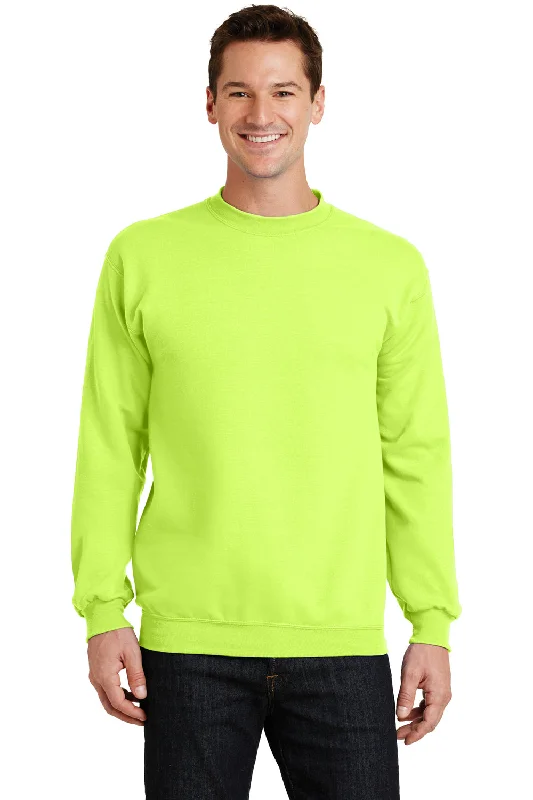 Port & Company Mens Core Pill Resistant Fleece Crewneck Sweatshirt - Neon Yellow