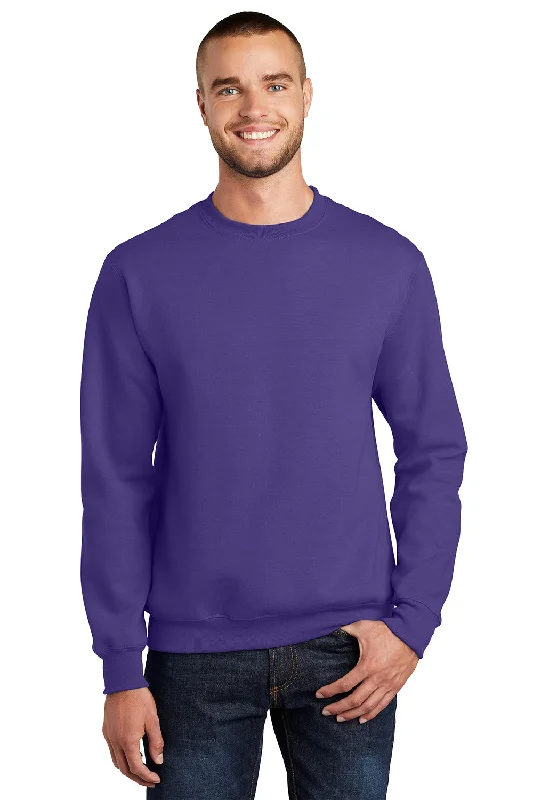 Port & Company Mens Essential Pill Resistant Fleece Crewneck Sweatshirt - Purple